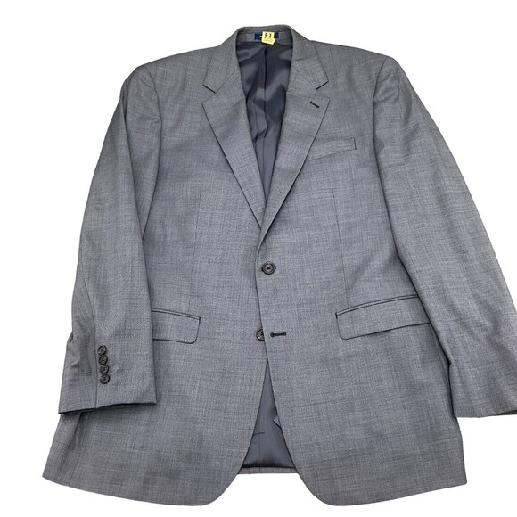 Ralph Lauren Blazer Men 44L Gray Woven Wool Classic Double Vent Suit Jacket‎ - Picture 1 of 13